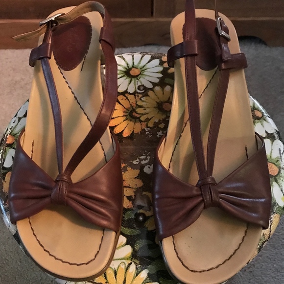 Dansko Shoes - Dansko Naomi Brown Wedge Sandals